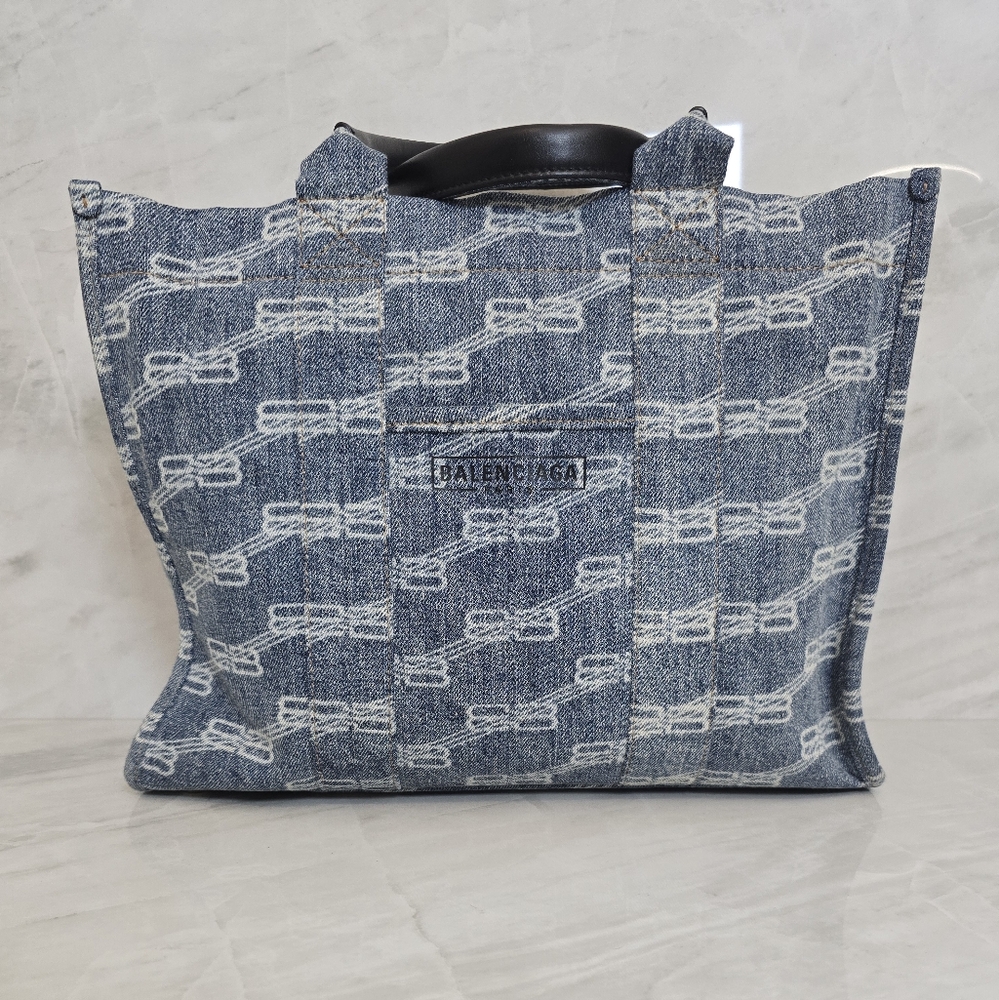 Balenciaga Blue Denim Tote Bag